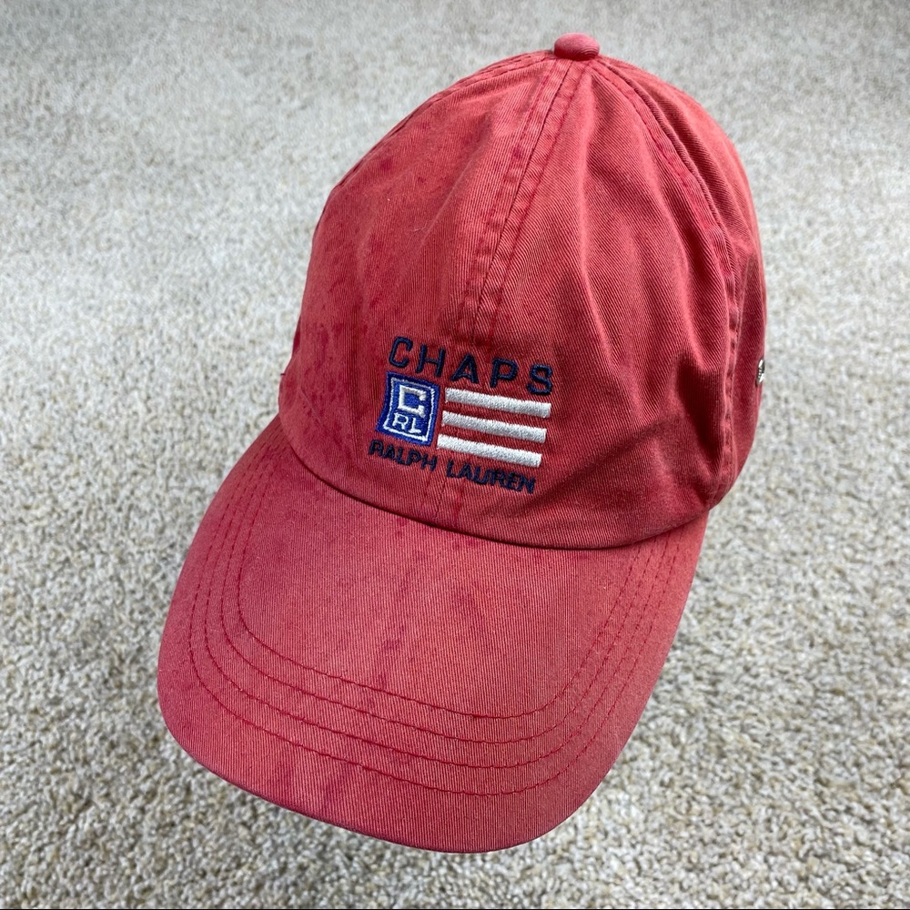 Red Chaps Ralph Lauren Faded distressed dad hat